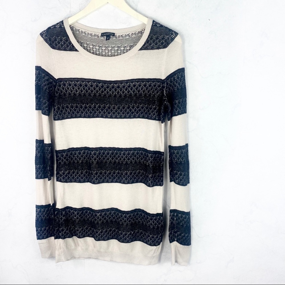[Express] Classic Lace Stripe Sweater